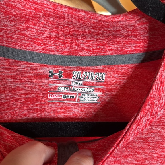 Under Armour Tech 1/4-Zip Shirt - Men's Red Long Sleeve Pullover Size XXL - Picture 5 of 7